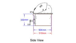 Bull Bison Built In Charcoal BBQ -Barbeque Series Shop Bison cout out diagram side 1000x563 1