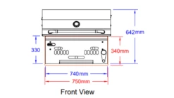 Bull Bison Built In Charcoal BBQ -Barbeque Series Shop Bison cut out diagram front 1000x563 1