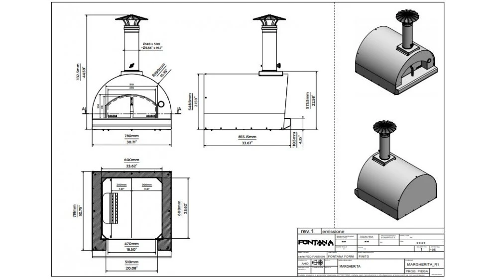 Fontana - Margherita Built In Gas Pizza Oven - Anthracite 4 Fontana - Margherita Built In Gas Pizza Oven - Anthracite - Image 2