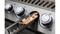 Napoleon Prestige PRO665RSIBNSS-3-GB Natural Gas BBQ - Free Rotisserie And Cover -Barbeque Series Shop pro665 pro825 details wood chip smoker napoleon grills close up 1000x563 1