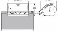 Napoleon Oasis 200 - LEX605 - Island Gas BBQ -Barbeque Series Shop ps Dimensions BILEX605RBI 1 1000x563 1